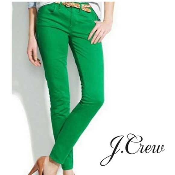 J. Crew Matchstick Kelly Green Jeans - Sz 26 - Picture 1 of 10